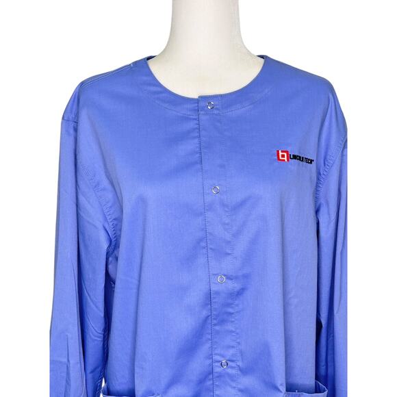 Dickies Womens Lincoln Tech Snap Front Scrub Jacket Ciel Medium NWT - Picture 2 of 8